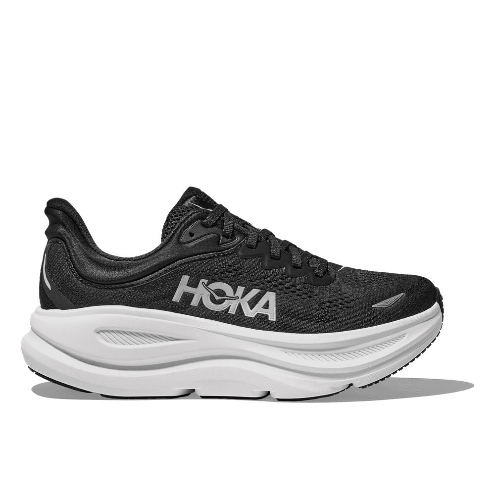 HOKA Men's Bondi 9 Black/White Running Shoes - 1162011-BWHT