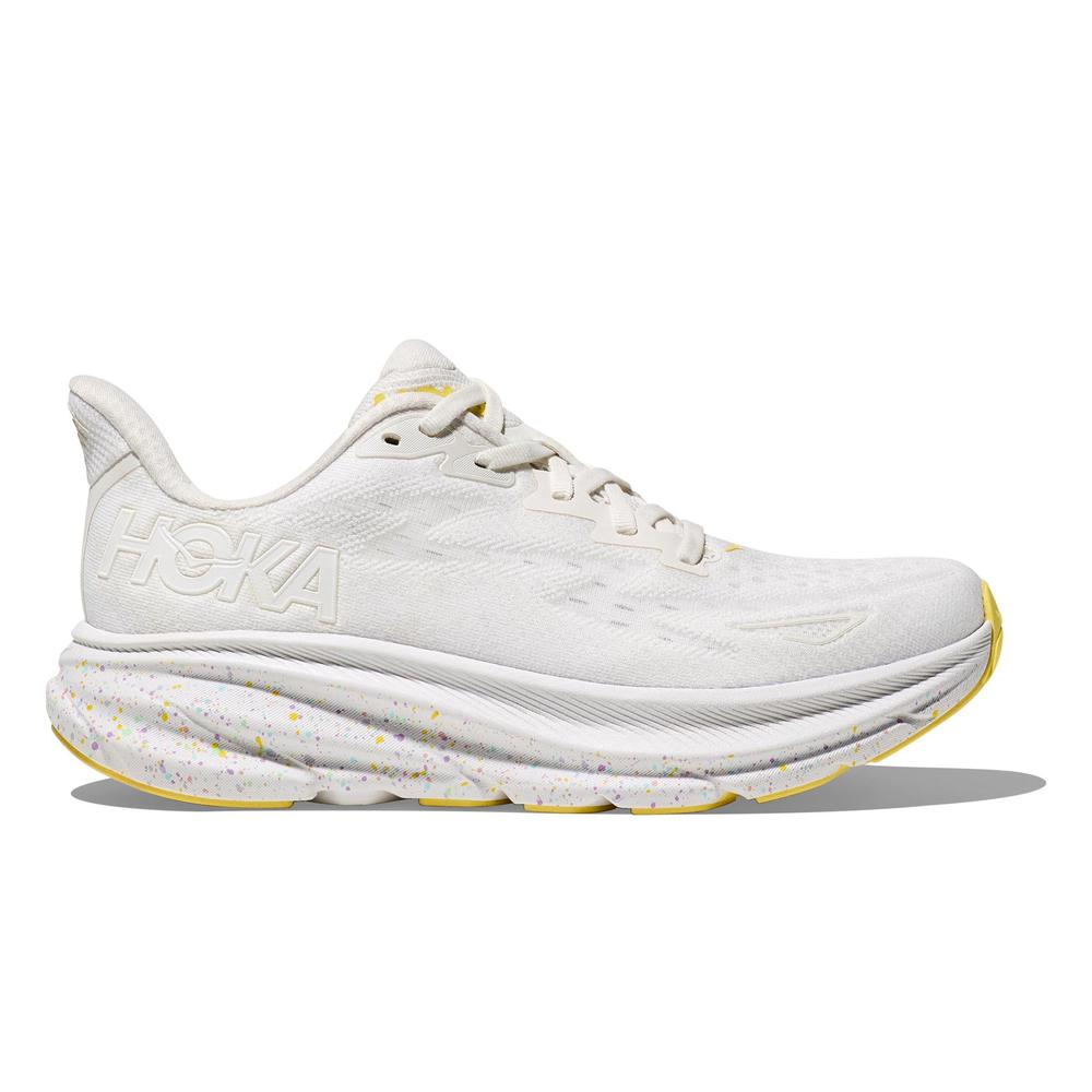 HOKA Men's Clifton 9 - WHITE/LEMONADE - 1127895-WTL