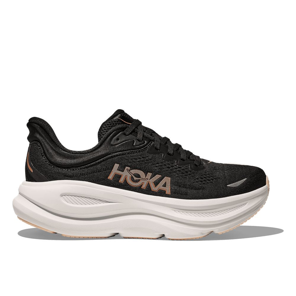 HOKA Women's Bondi 9 Black/Rose Gold Running Shoes - 1162012-BRGL