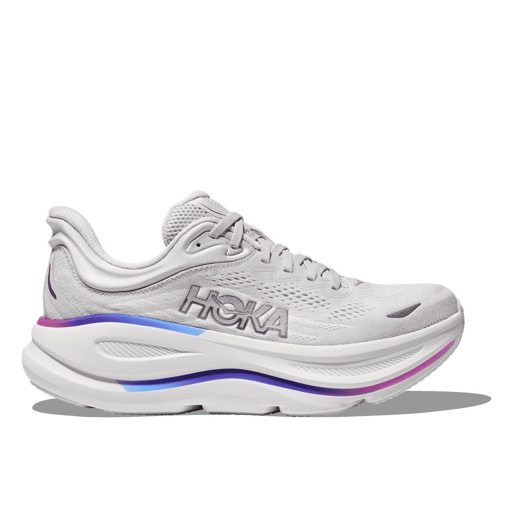 HOKA Women's Bondi 9 Cosmic Grey/White Running Shoes - 1162012-CYWH