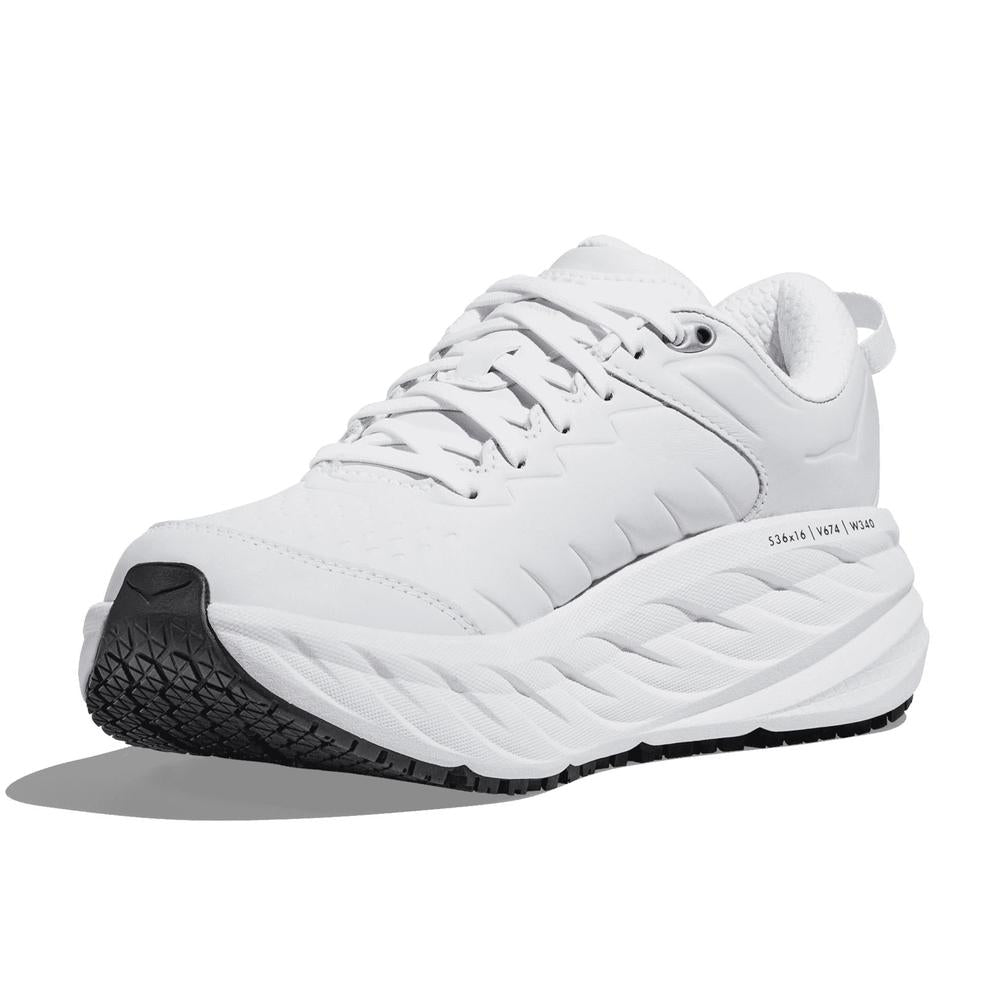 Hoka Bondi SR | White/White | Women's Slip-Resistant Walking Shoes