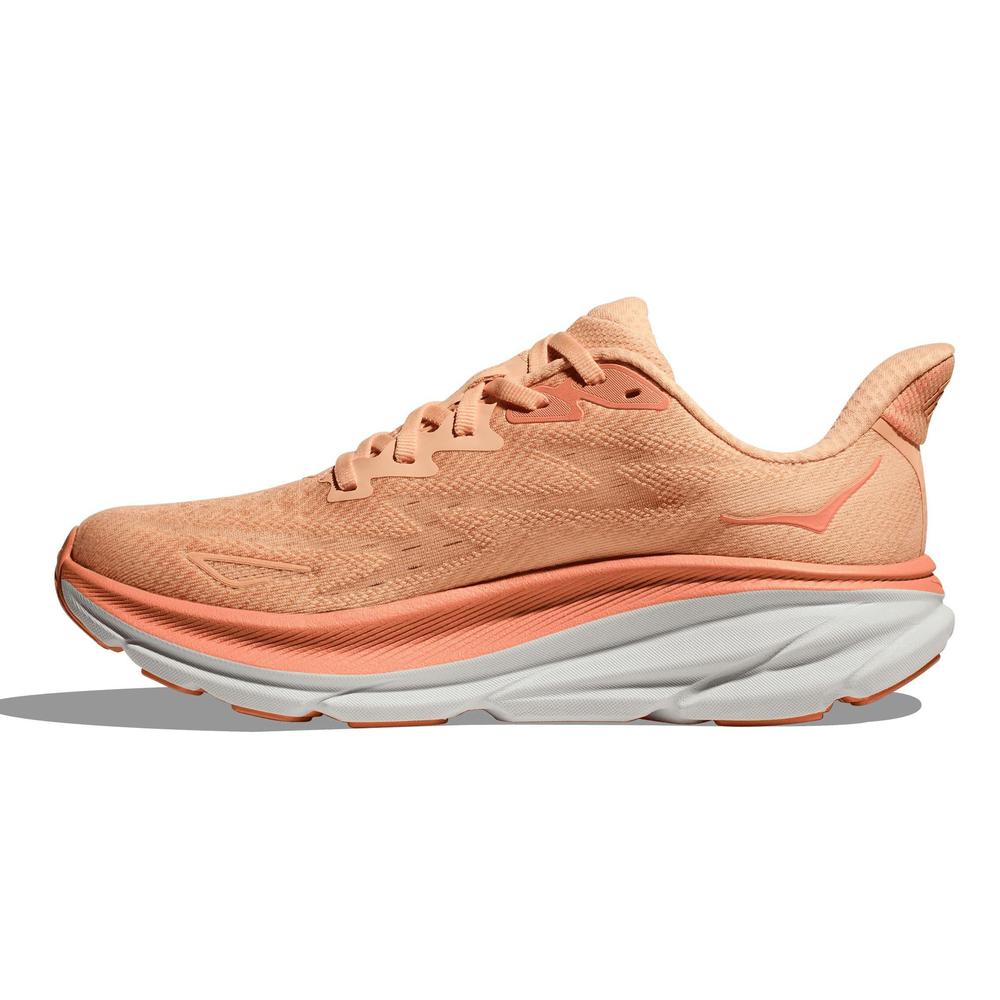 HOKA Women's CLIFTON 9 - CANTALOUPE-WHITE - 1127896-CPW