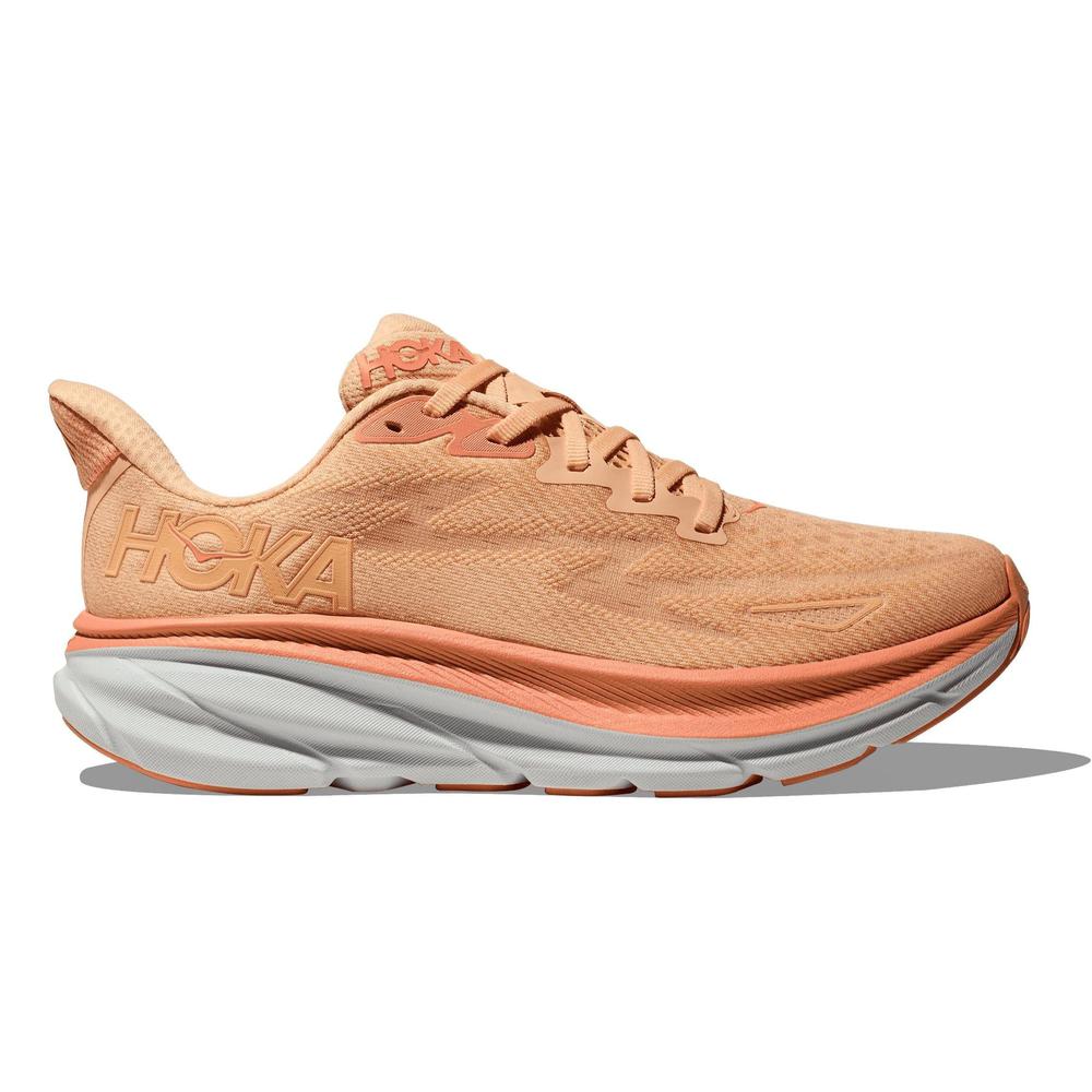 HOKA Women's CLIFTON 9 - CANTALOUPE-WHITE - 1127896-CPW