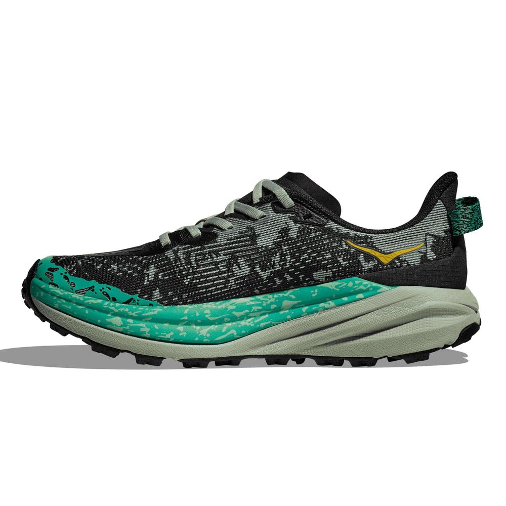 HOKA Women's Speedgoat 6 - Black/Aloe Vera - 1147811-BLVR