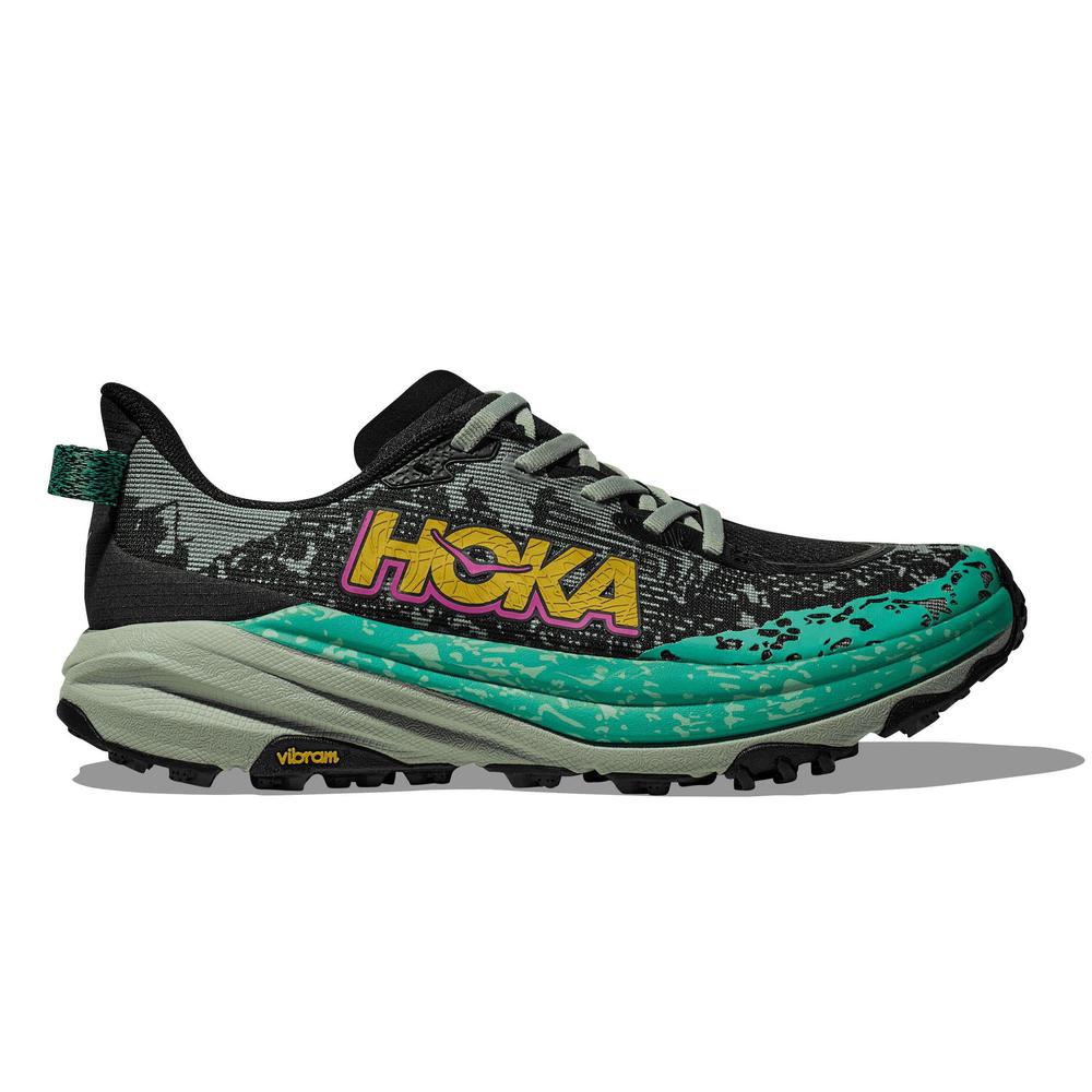 HOKA Women's Speedgoat 6 - Black/Aloe Vera - 1147811-BLVR