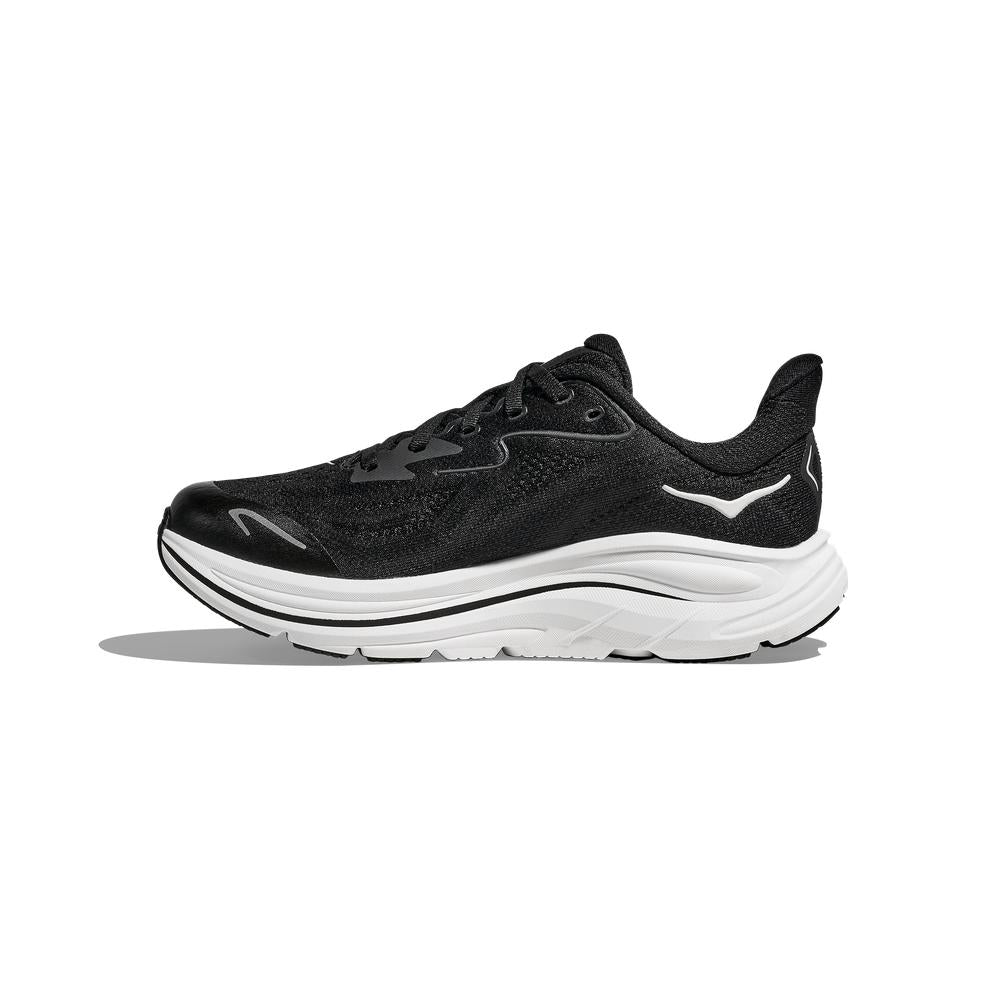 HOKA Clifton 10 | Black/White | Youth Running and Walking  display picture 3