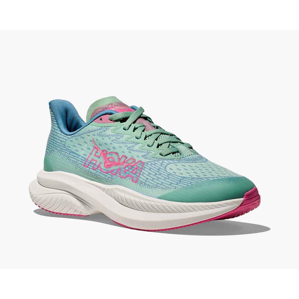 HOKA Mach 6 | Jadeite/Alpine Blue | Youth Running and Walking Shoe