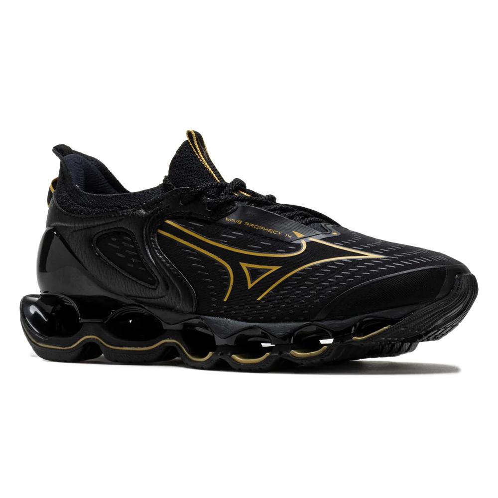 Mizuno Wave Prophecy 14 | Black/Gold| Men's High-Cushion Running