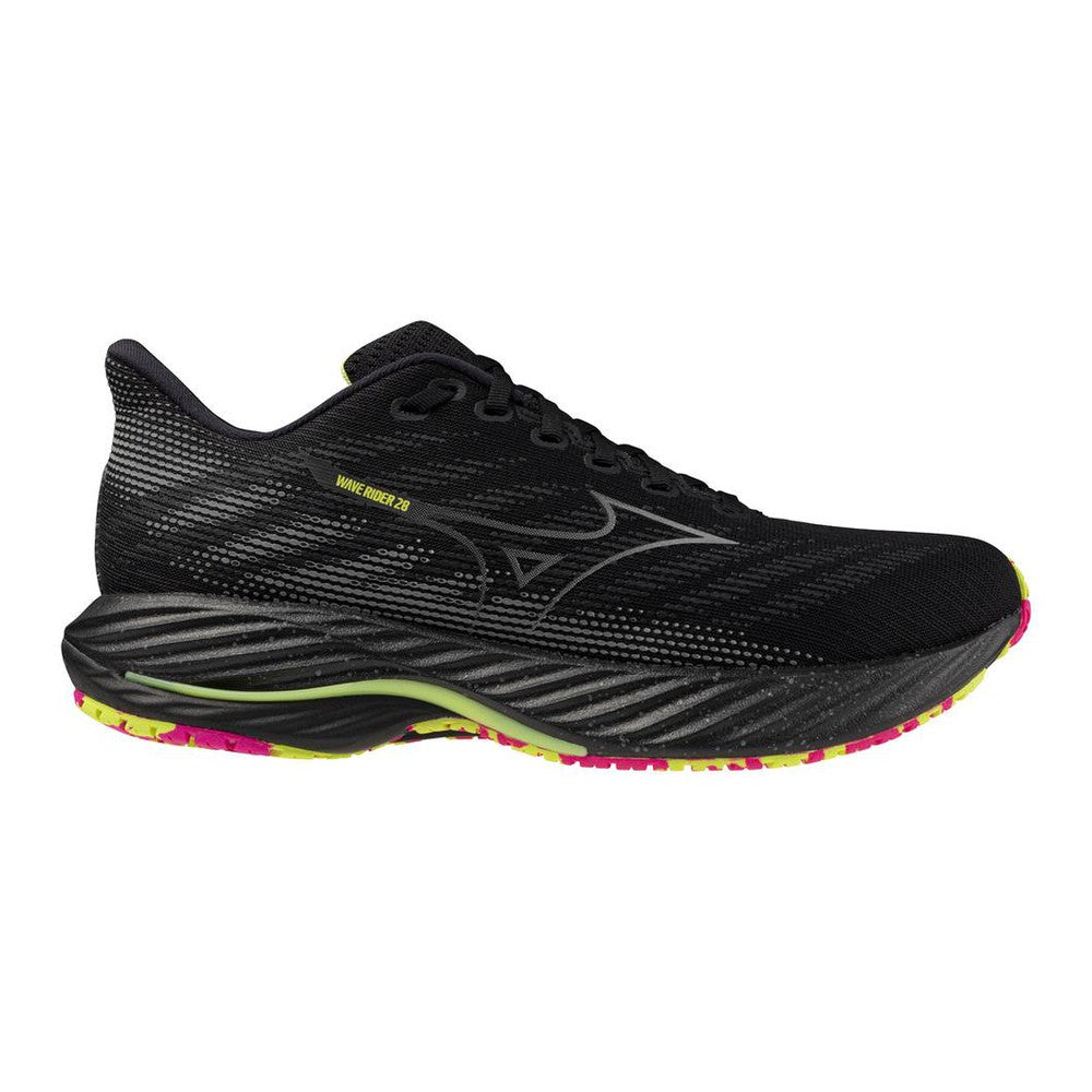 MIZUNO Men's Wave Rider 28, Black-Pink Tetra - 411456.90PT.070