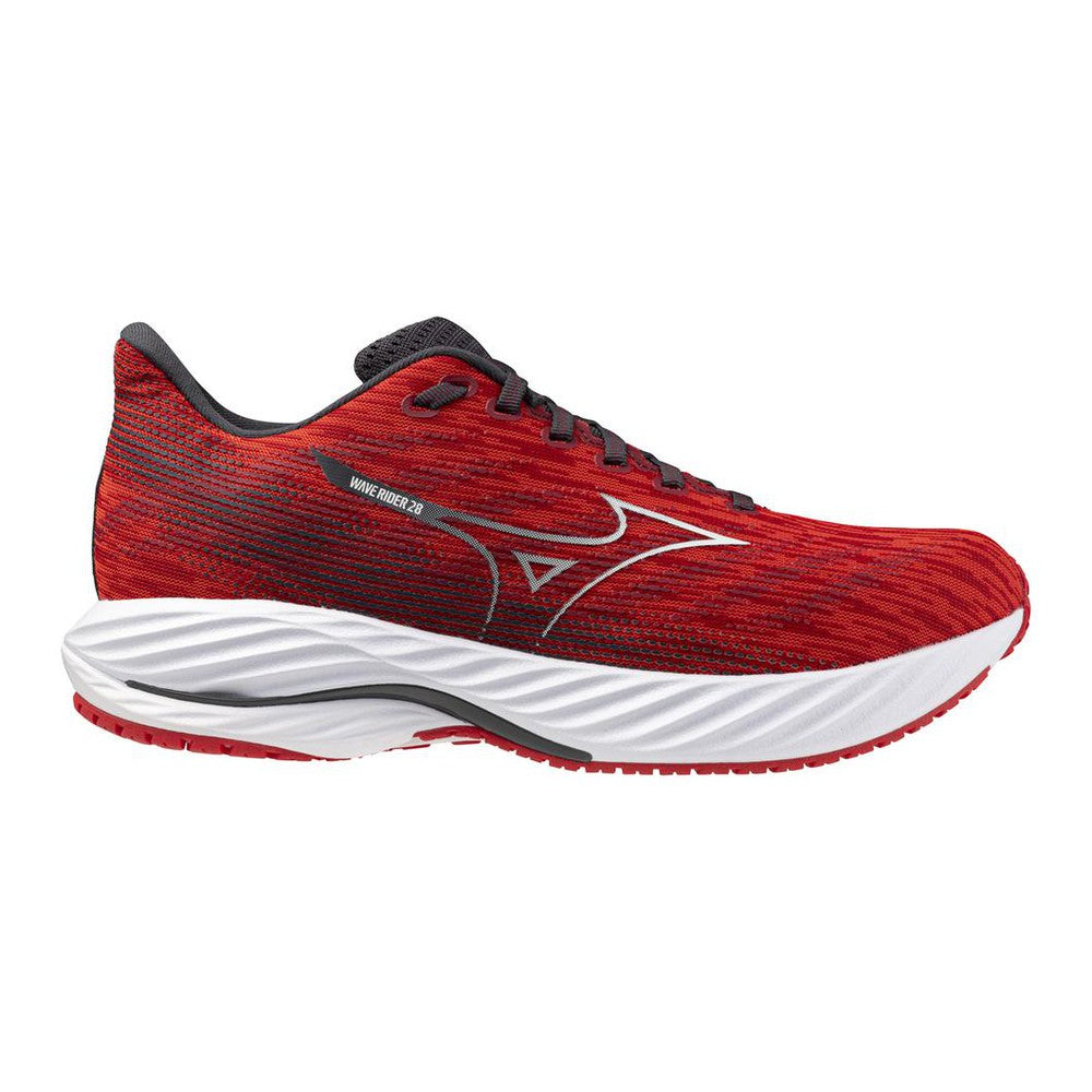 MIZUNO Men's Wave Rider 28, High Risk Red-White - 411456.1G00.070