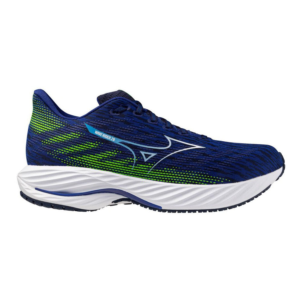 MIZUNO Men's Wave Rider 28, Reflex Blue-White - 411456.RB00.070