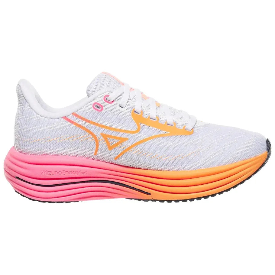 MIZUNO Unisex Wave Rider 29 HANABI - WHITE-TANG ORANGE - 411545.0026