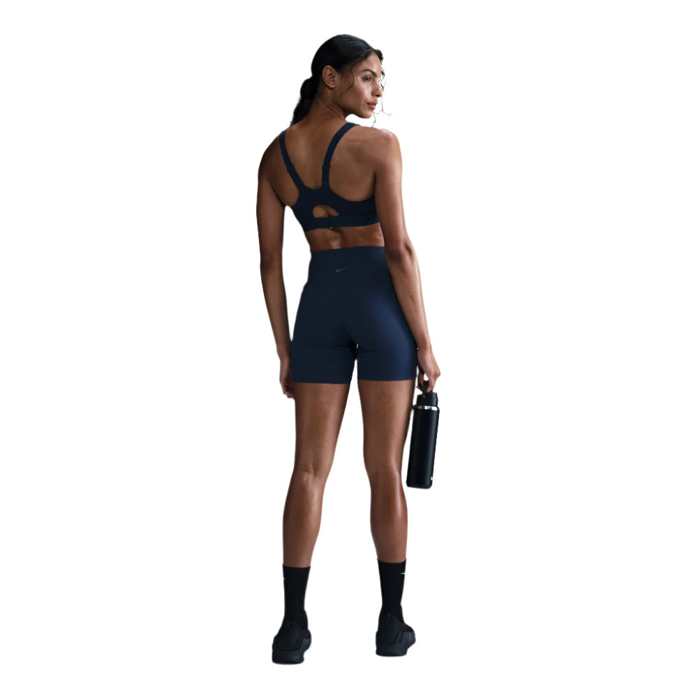 NIKE Women's Universa Biker Short - Armory Navy-Anthracite-Riftblue - HQ6832-478