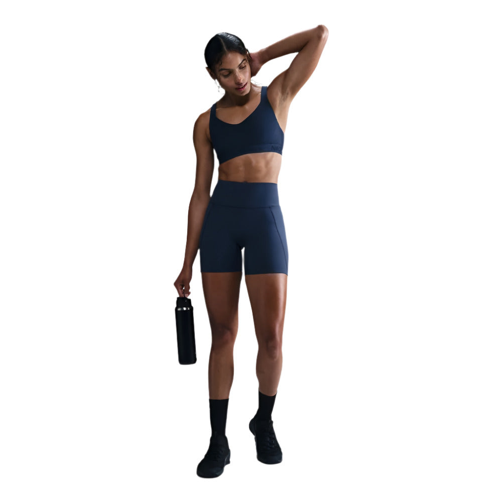 NIKE Women's Universa Biker Short - Armory Navy-Anthracite-Riftblue - HQ6832-478