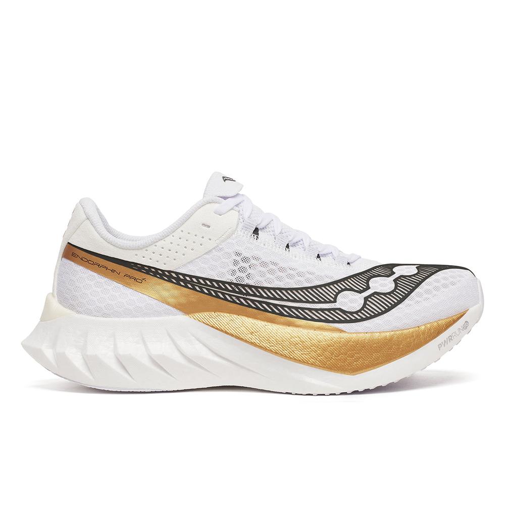 Saucony Endorphin Pro 4 | White/Gold | Men's Carbon-Plated Racing