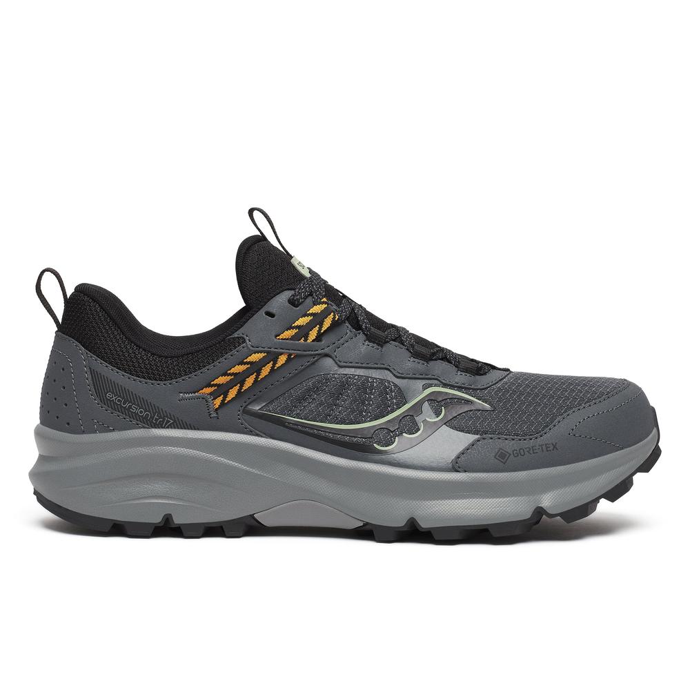 Saucony Excursion Tr17 Gtx | Shadow/Black | Men's Waterproof Trail ...