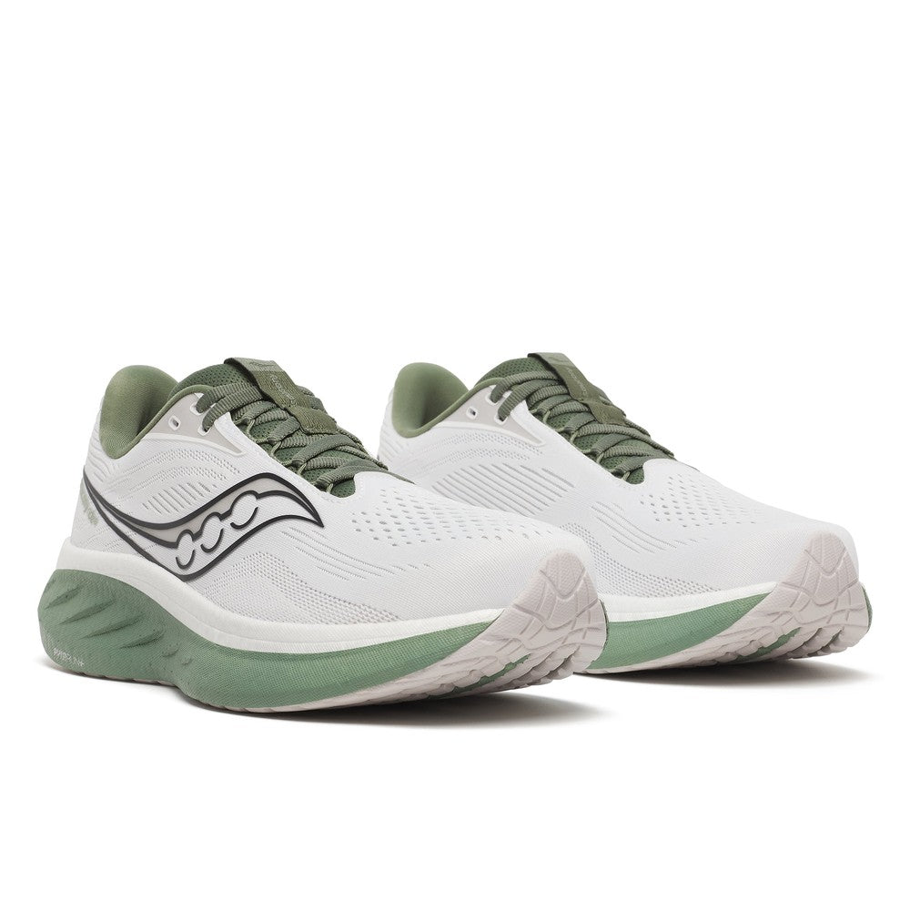 Saucony Ride 18 | White/Olivine | Men's Neutral Running Shoes