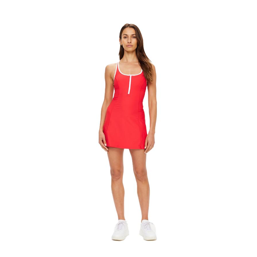 The Upside Pacific Ali Racer Back Dress | Red | Women's Activewear Dress   Athletic Annex